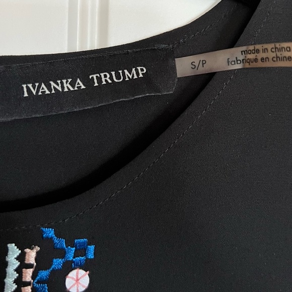 Ivanka Trump black Blouse with beautiful embroidery. Size S - Picture 9 of 10
